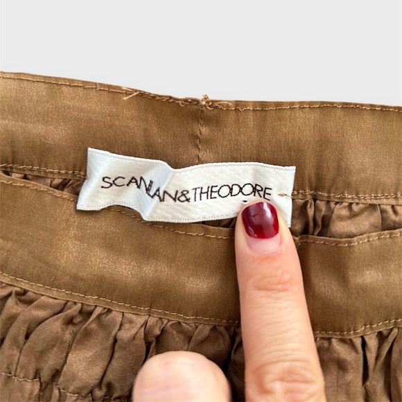 Vintage Scanlan Theodore Brown Silk Skirt - Small/Medium - Picture 5 of 5